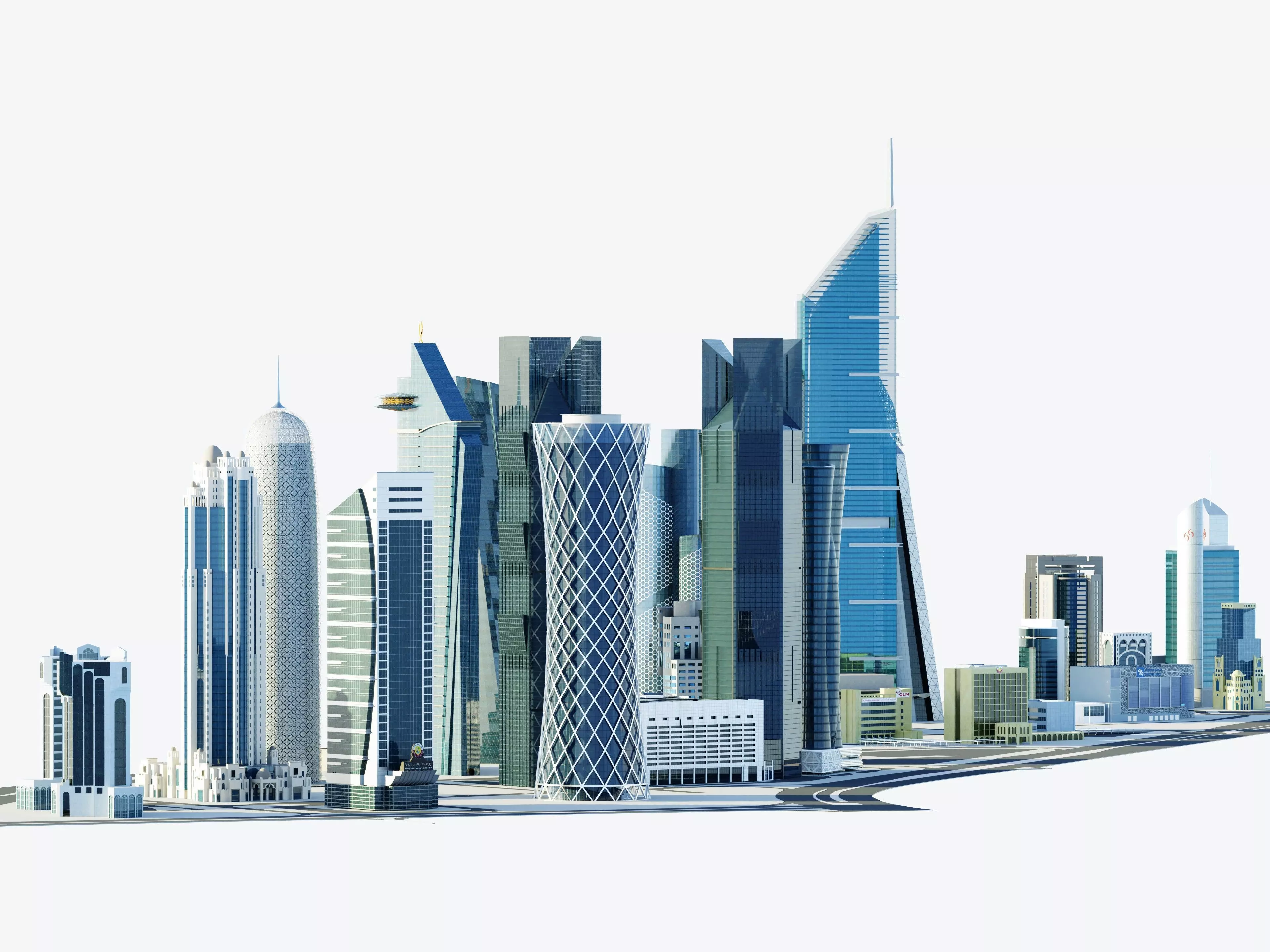 Doha - west bay 3D model_0