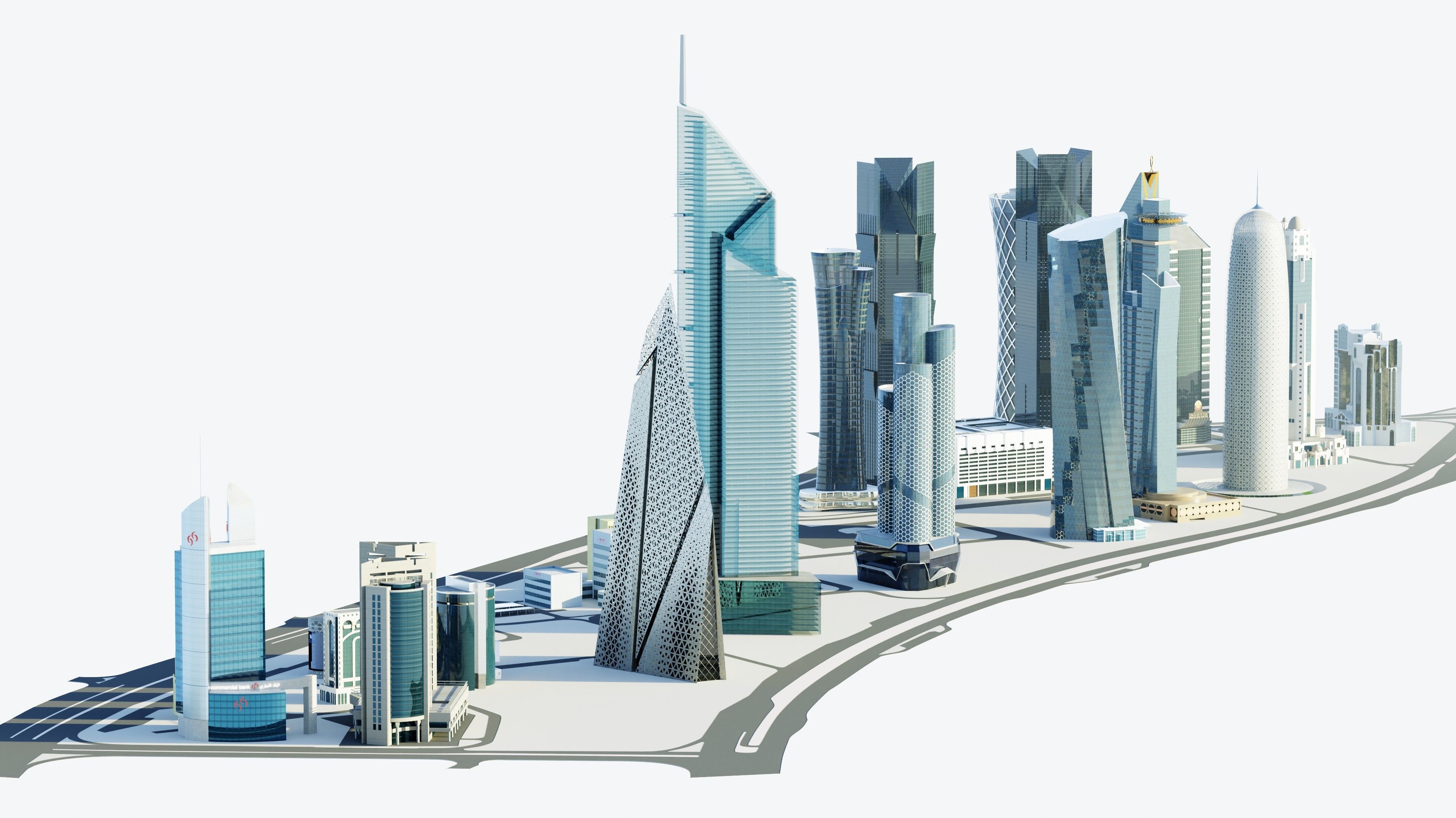 Doha - west bay 3D model_3