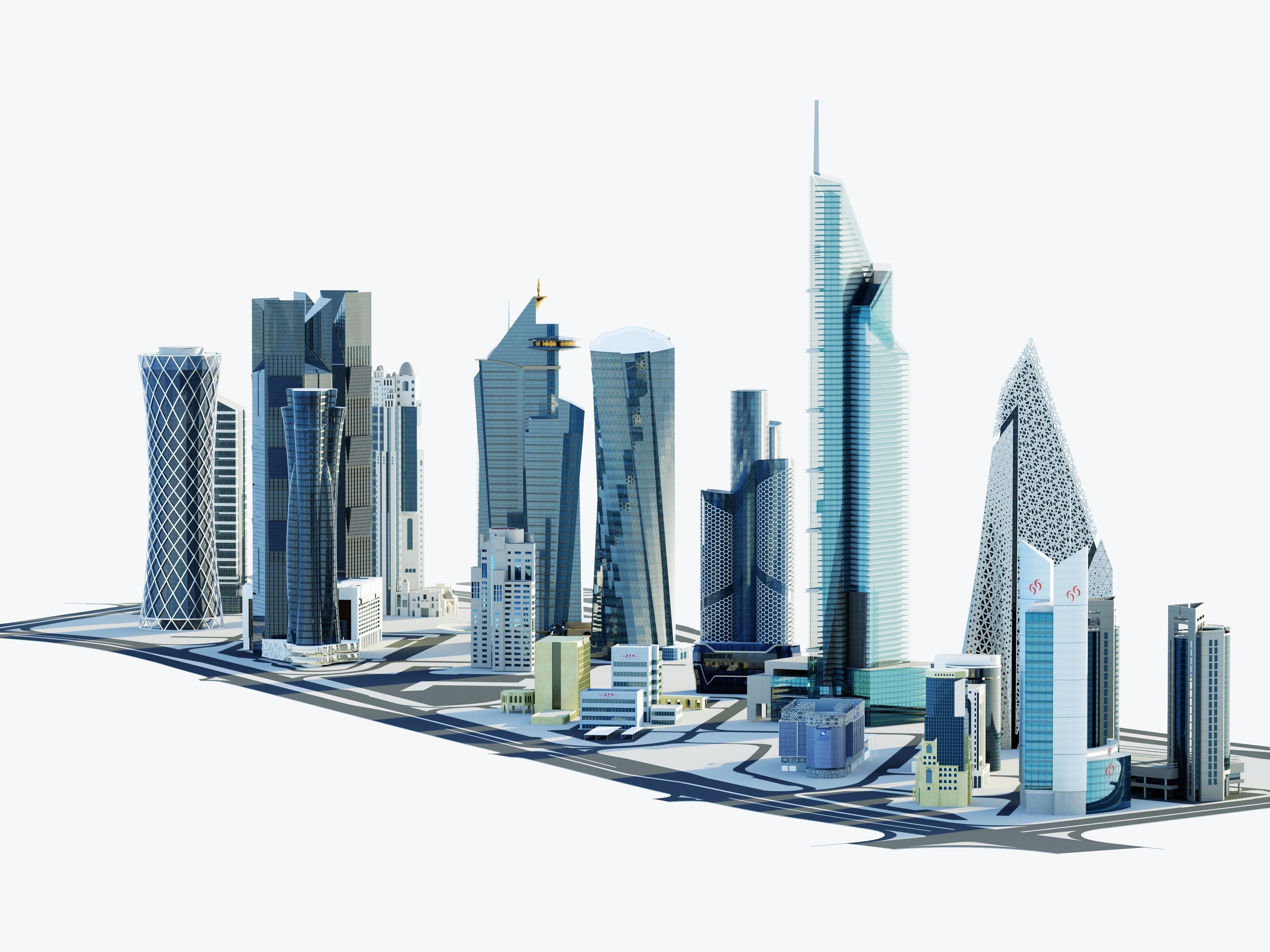 Doha - west bay 3D model_1