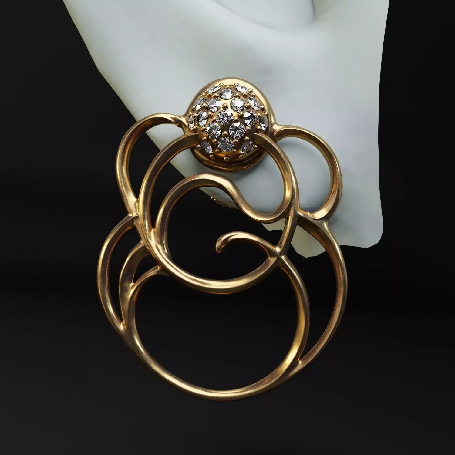 Earrings Gothic Decorative - Chronos 3D print model_0