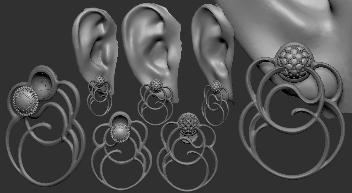 Earrings Gothic Decorative - Chronos 3D print model_7