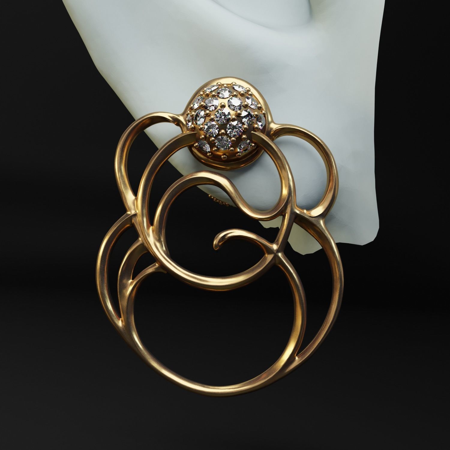 Earrings Gothic Decorative - Chronos 3D print model_13