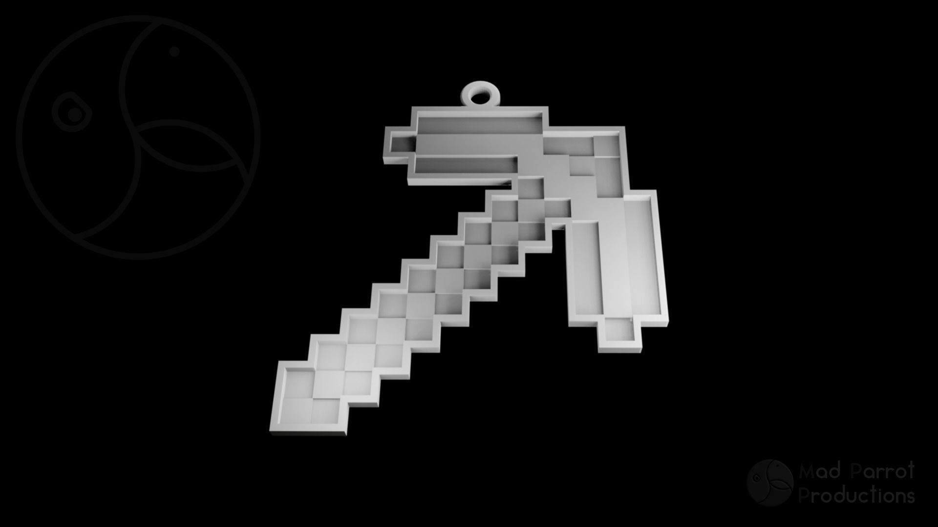 Minecraft Pickaxe Christmas Decoration 3D print model_6