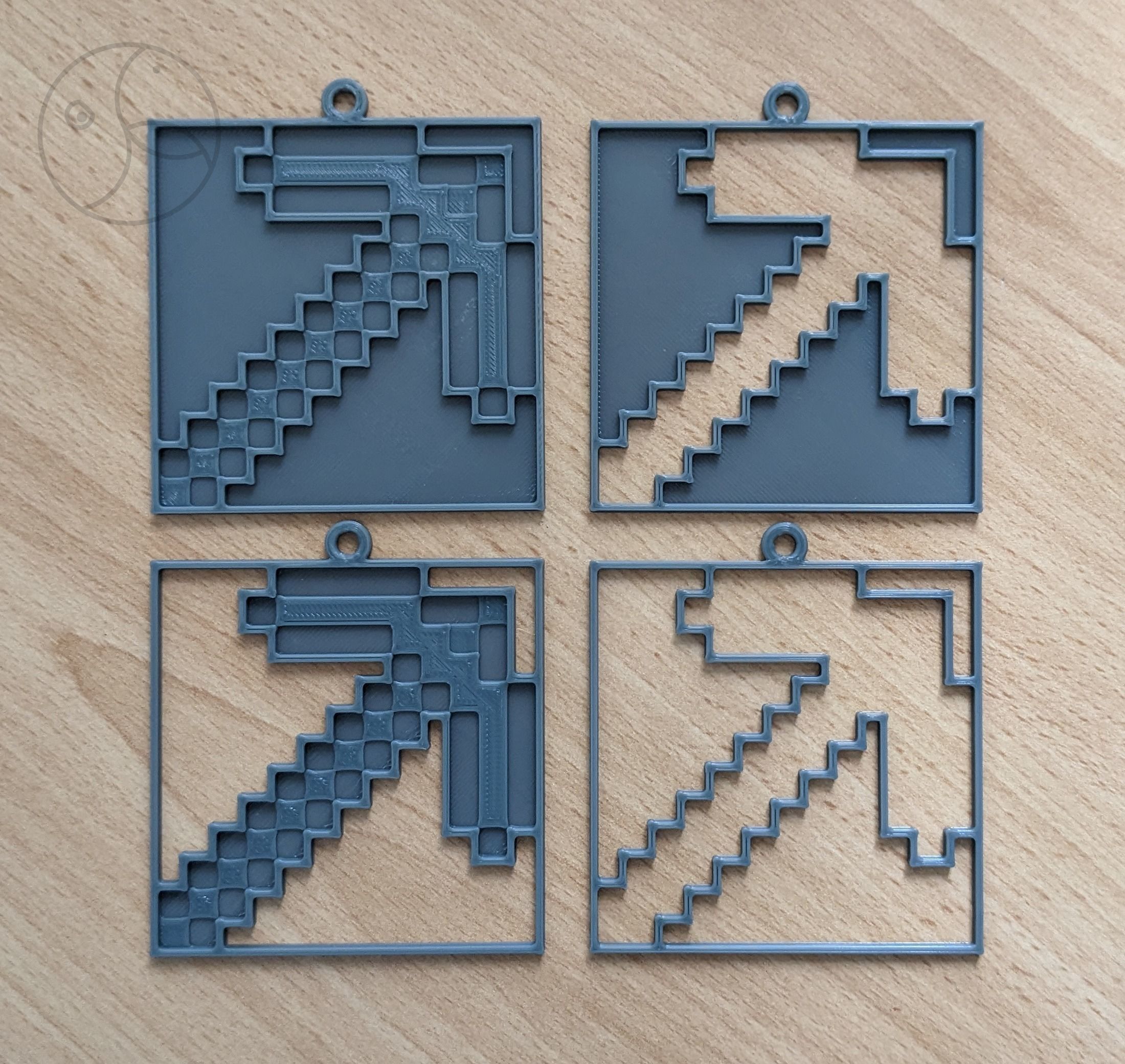 Minecraft Pickaxe Christmas Decoration 3D print model_7