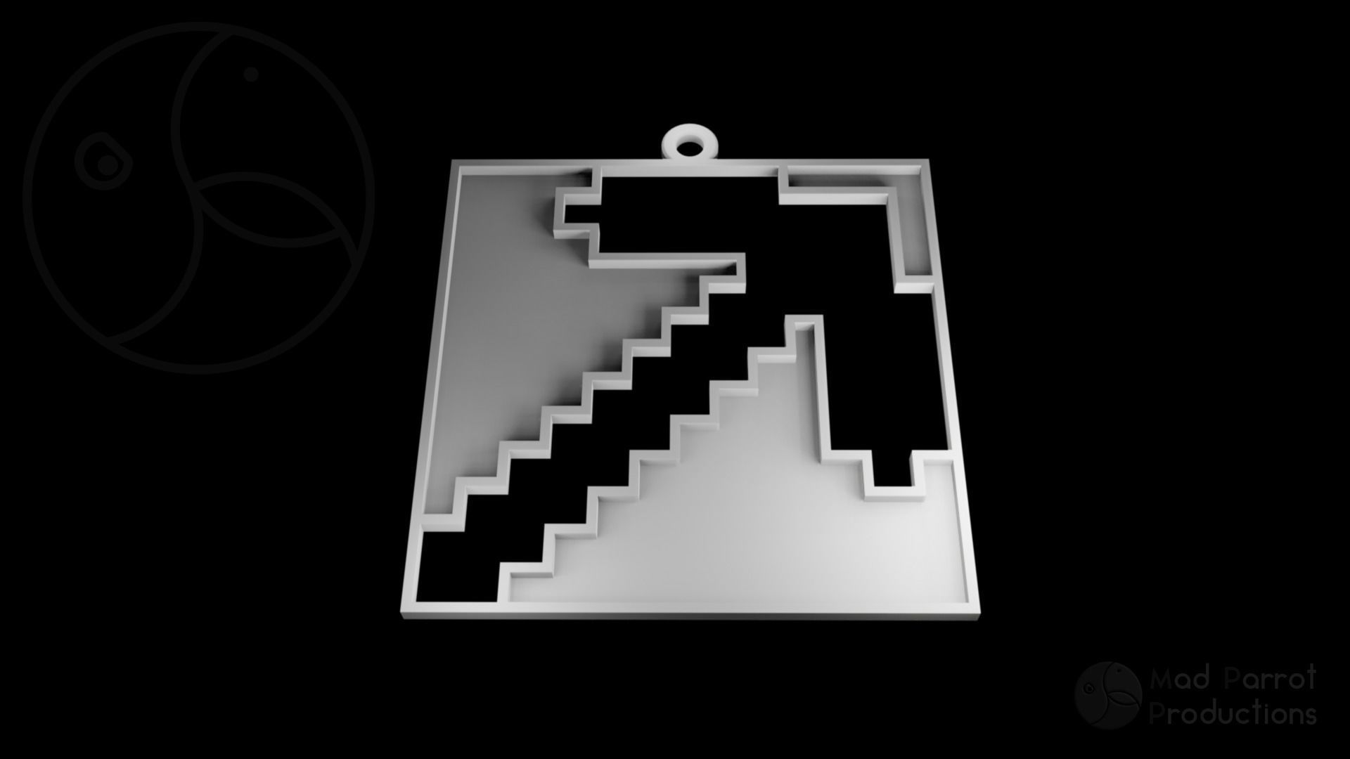 Minecraft Pickaxe Christmas Decoration 3D print model_1