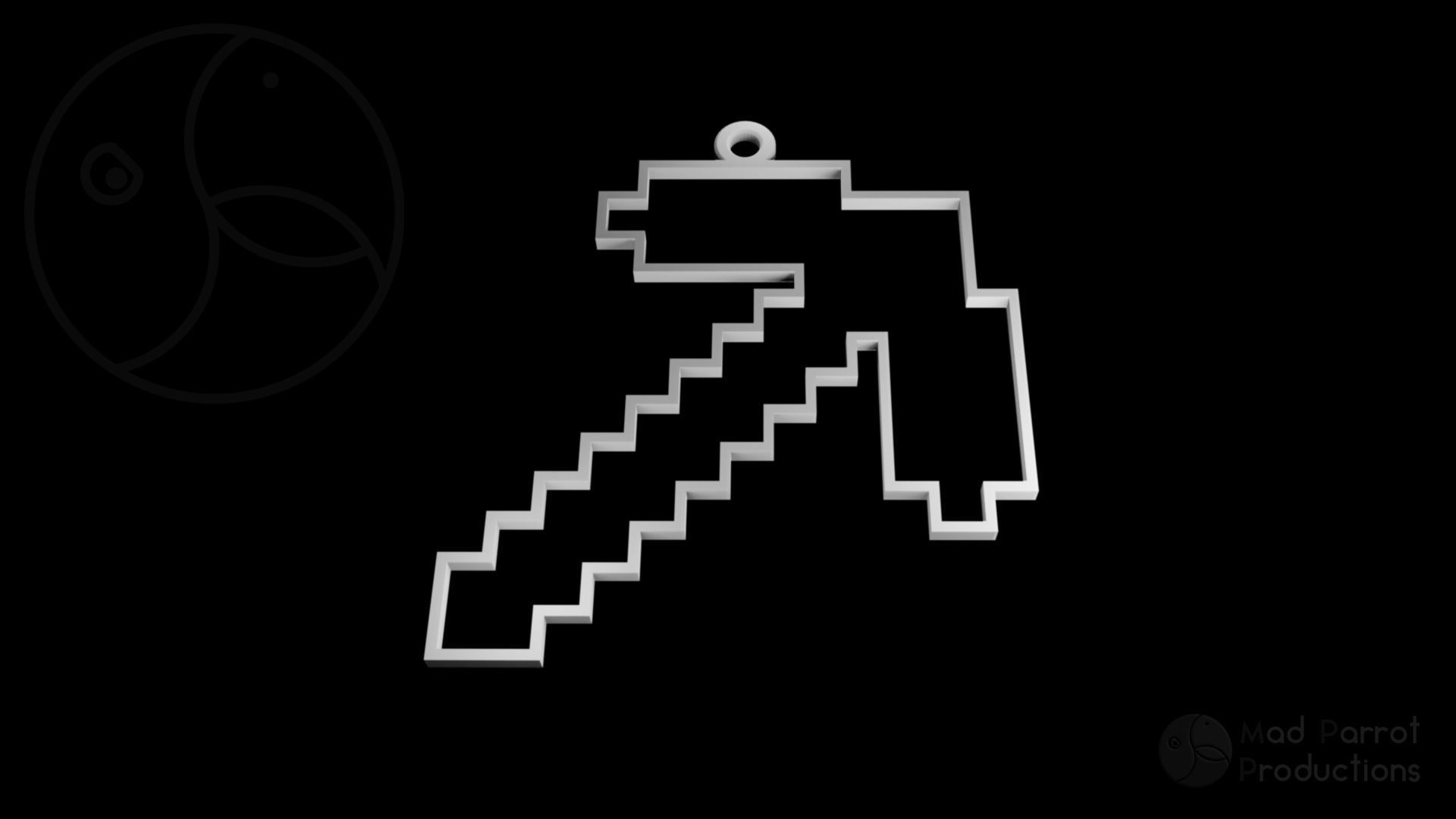 Minecraft Pickaxe Christmas Decoration 3D print model_5