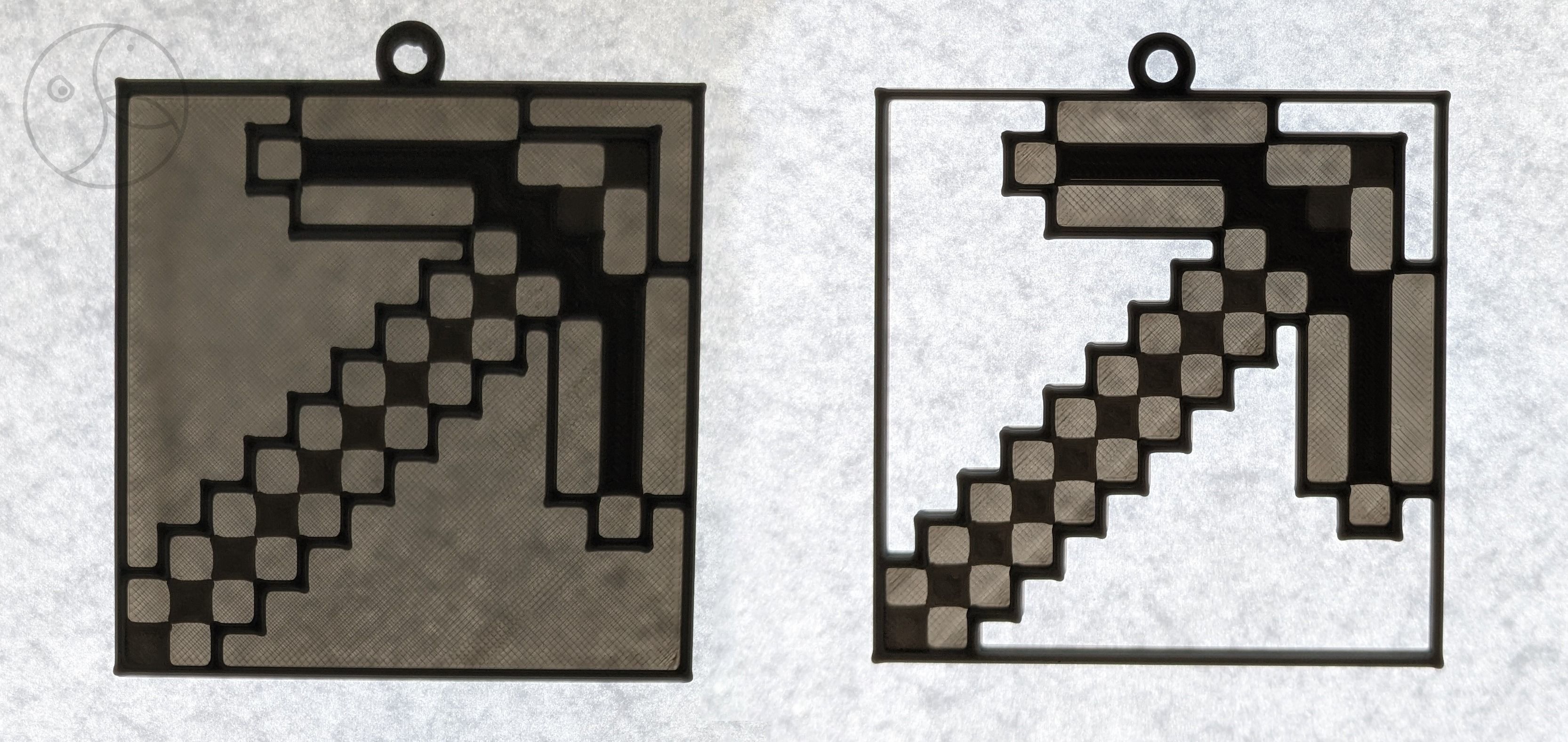 Minecraft Pickaxe Christmas Decoration 3D print model_9