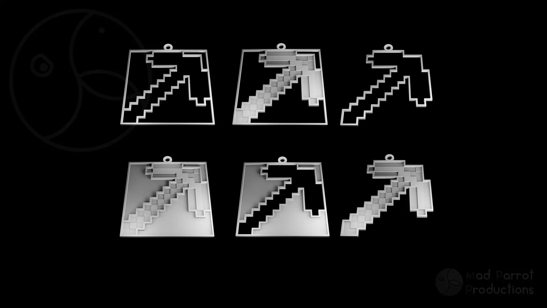 Minecraft Pickaxe Christmas Decoration 3D print model_0