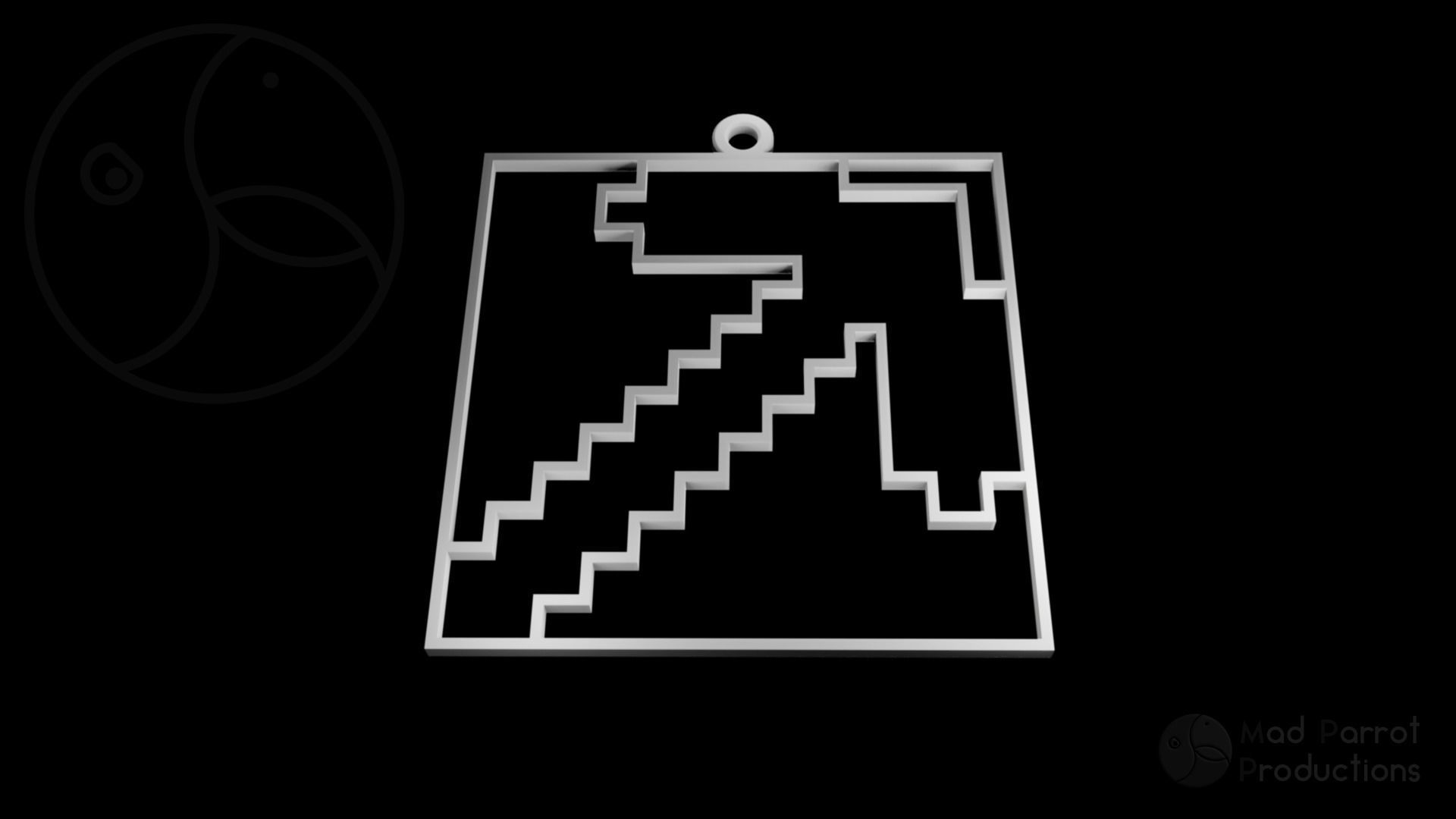 Minecraft Pickaxe Christmas Decoration 3D print model_2