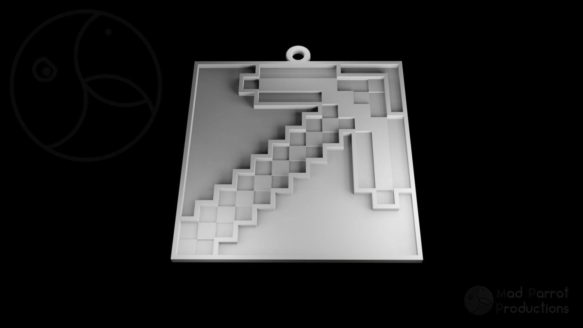 Minecraft Pickaxe Christmas Decoration 3D print model_4