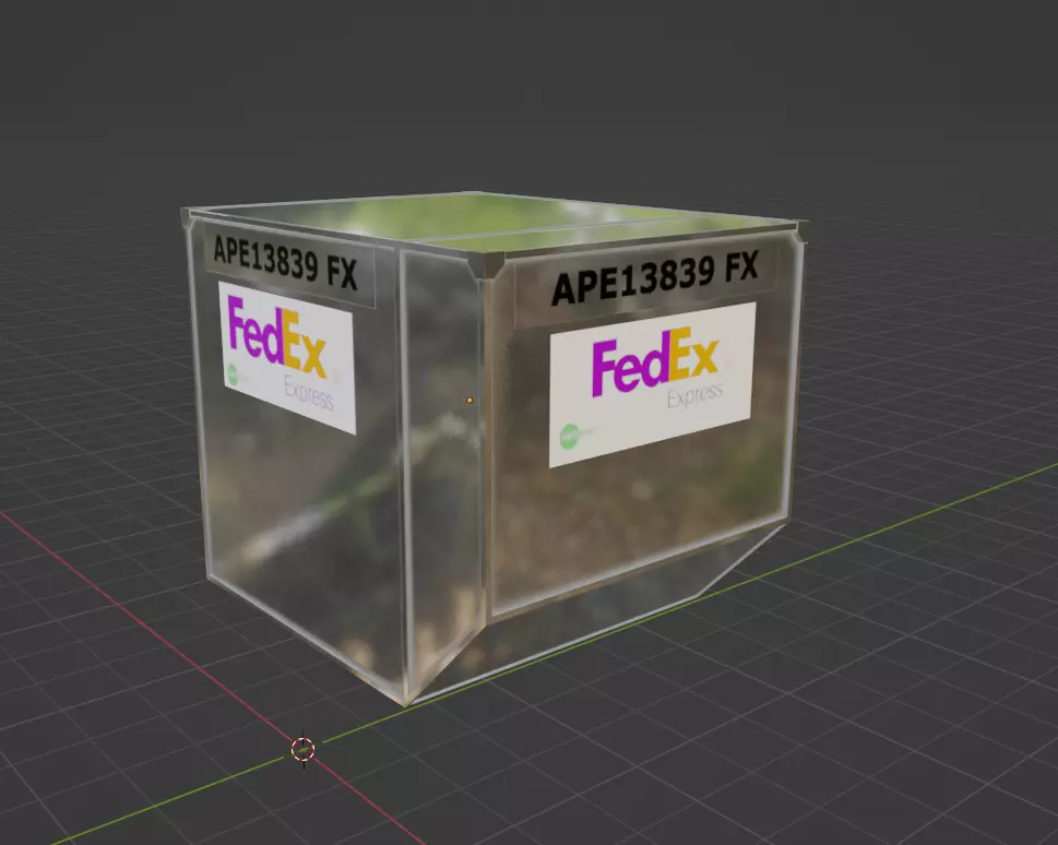 Fedex Airport Container Low-poly 3D model_0