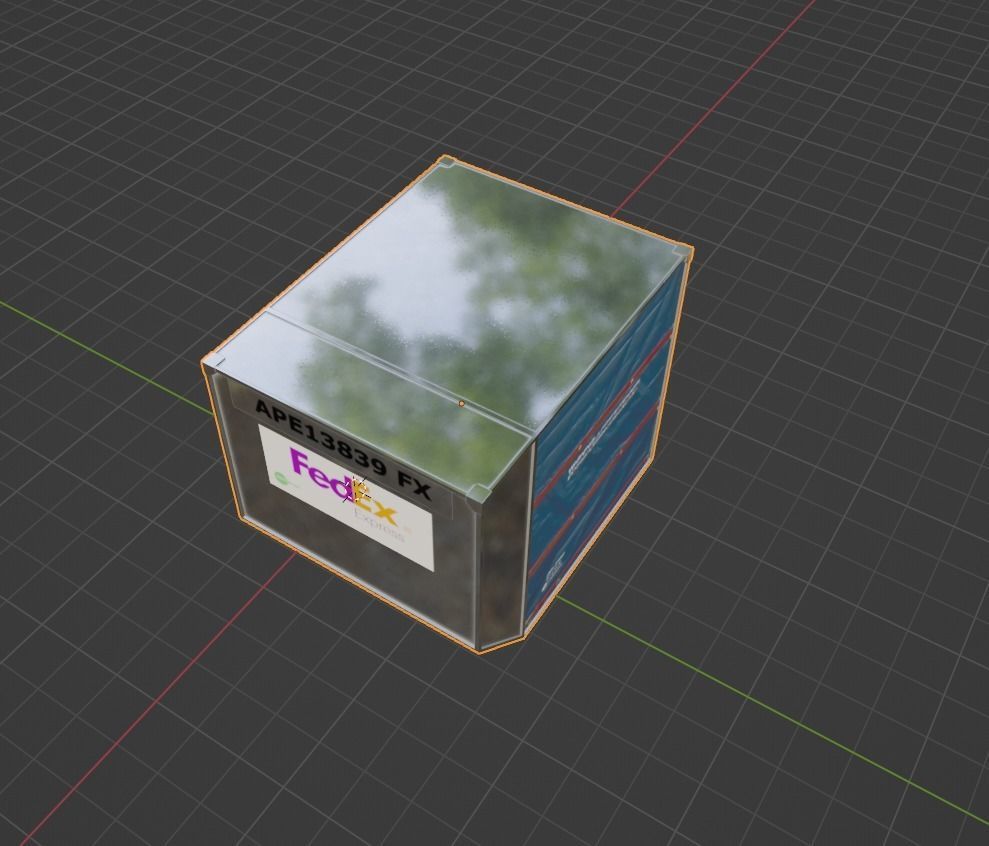 Fedex Airport Container Low-poly 3D model_2