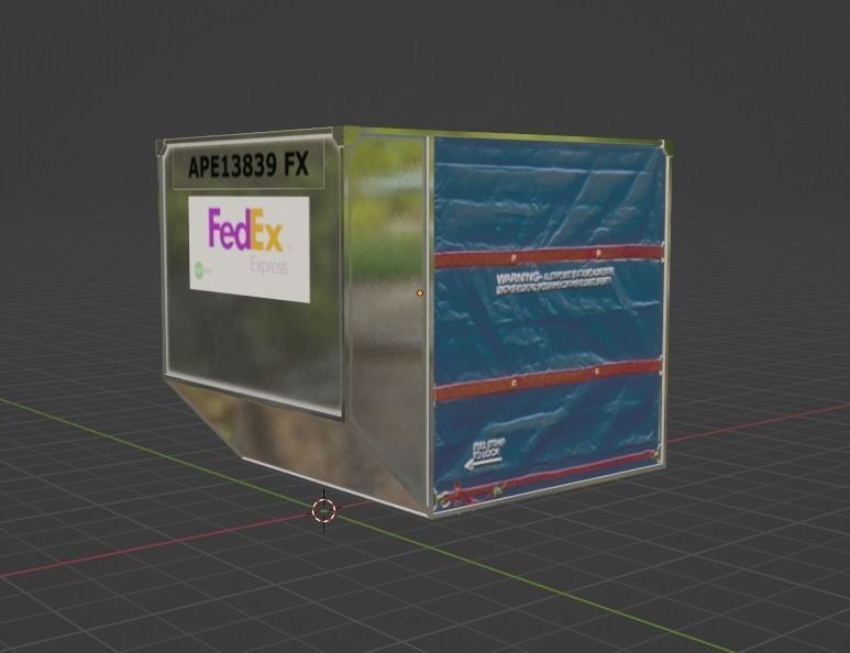 Fedex Airport Container Low-poly 3D model_1