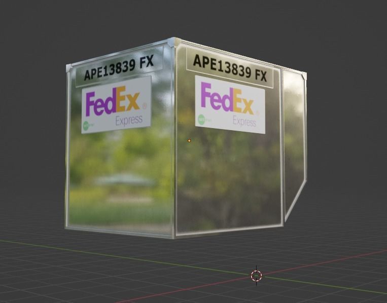 Fedex Airport Container Low-poly 3D model_4