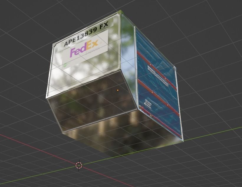 Fedex Airport Container Low-poly 3D model_3