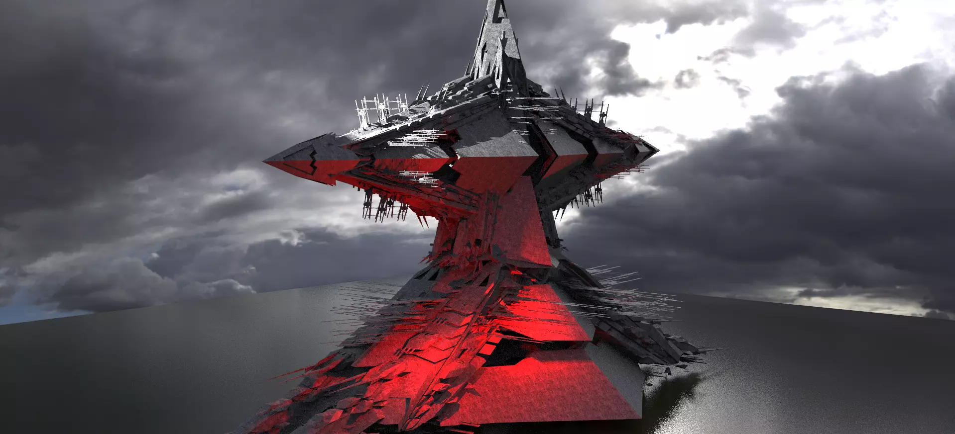 Great pyramid under construction Tower 2 3D model