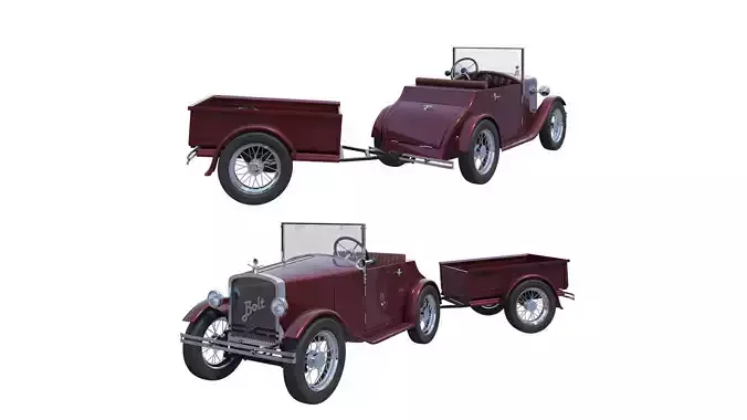 Children retro pedal car red