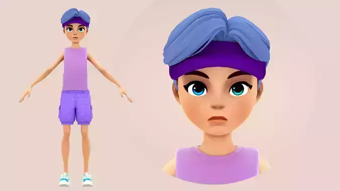 Cartoon youth  teenager  child  student handsome boy child