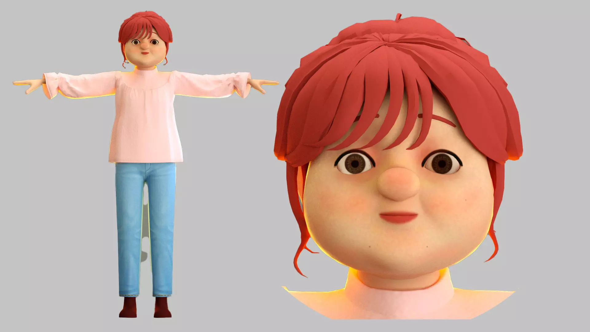 Cartoon aunt mother chartered woman old woman elder sister 3D model