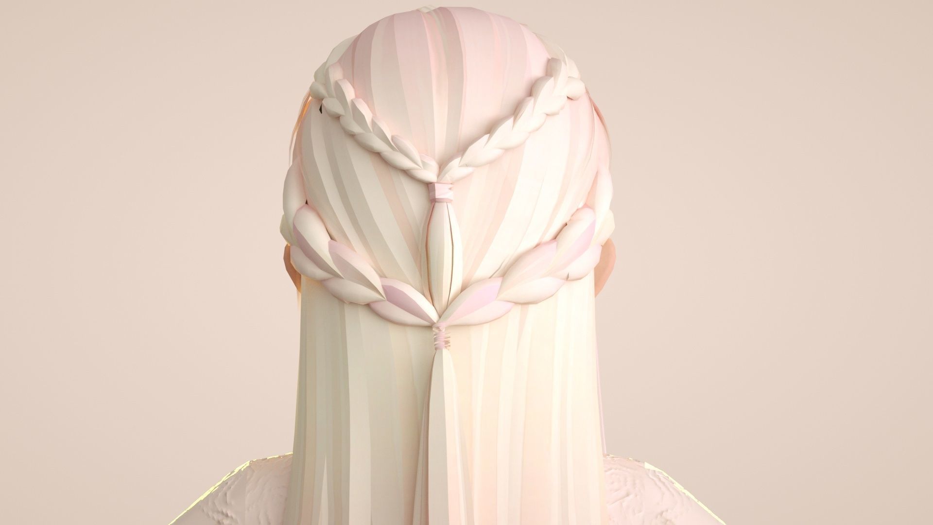 Cartoon Tang suit girl Chinese buckle top retro little girl 3D model_2