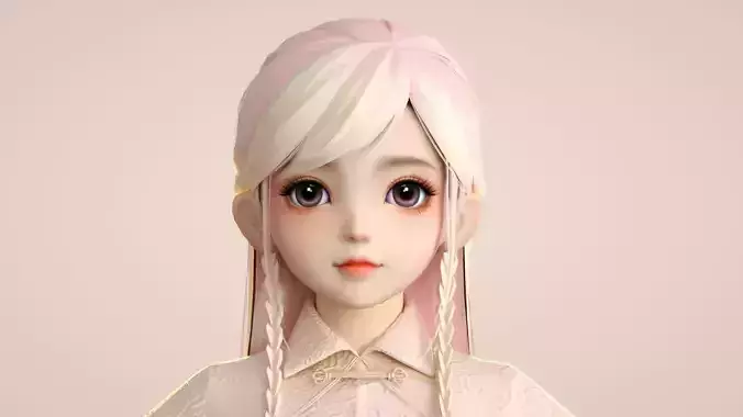 Cartoon Tang suit girl Chinese buckle top retro little girl