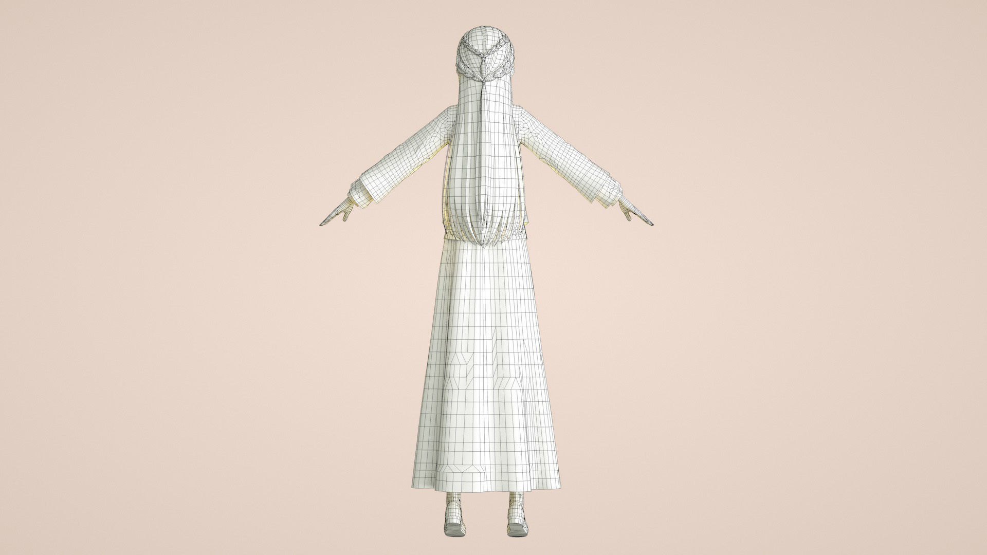 Cartoon Tang suit girl Chinese buckle top retro little girl 3D model_14