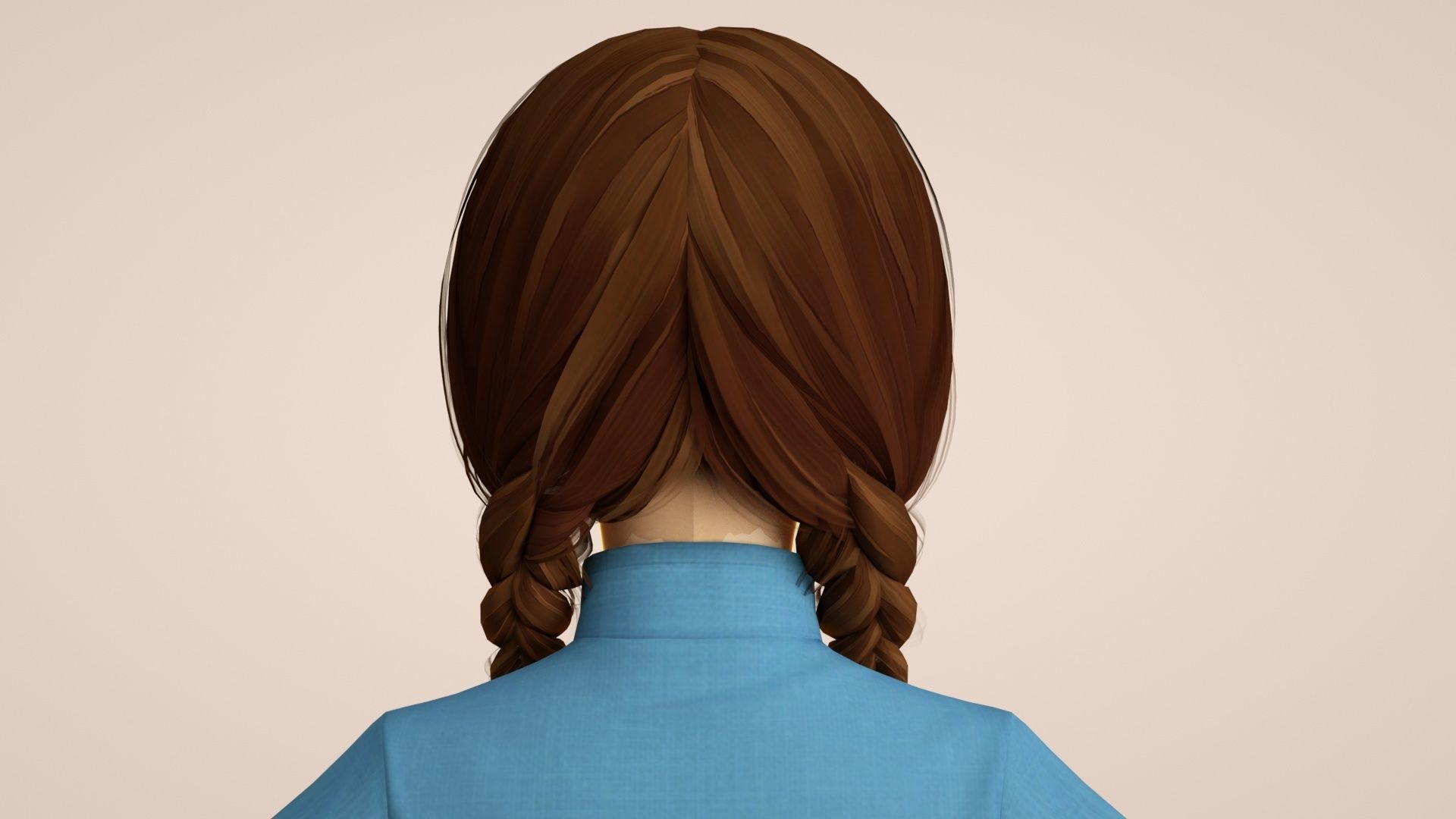 Cartoon female students of the Republic of China tunic suits 3D model_3