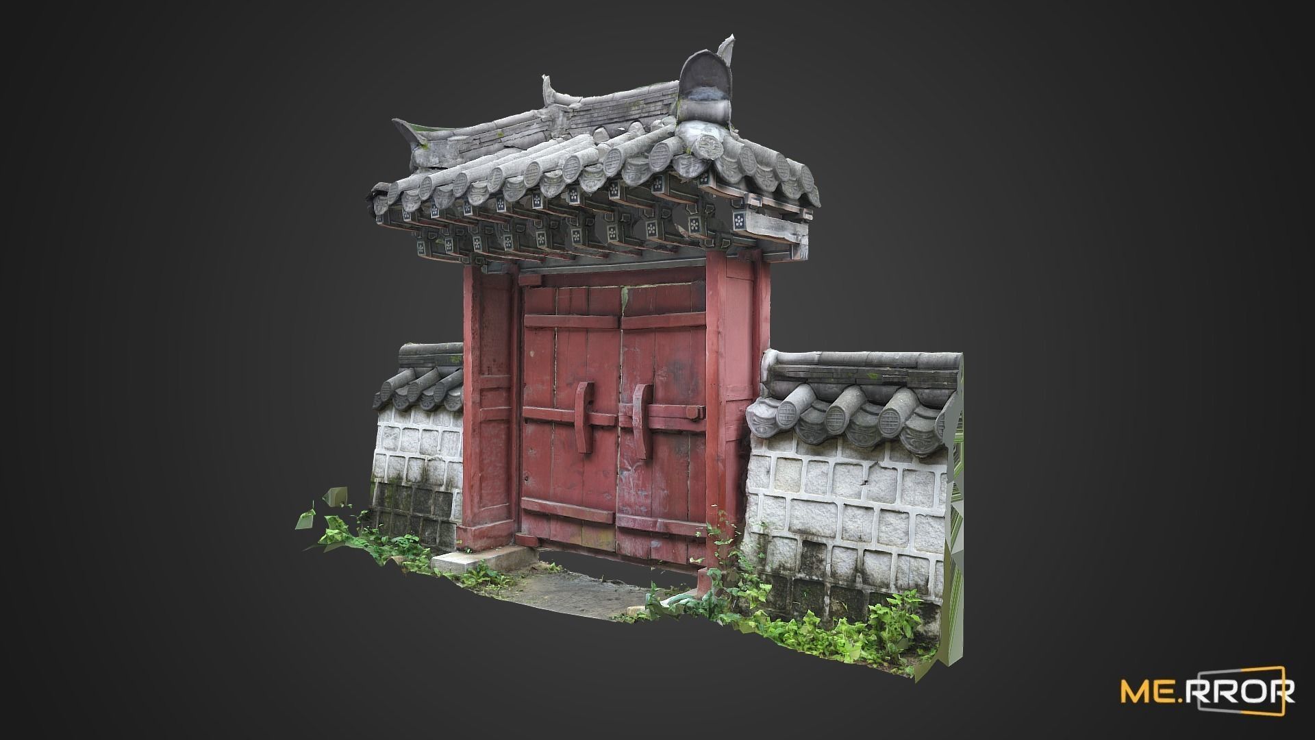 Korean Traditional Gate 3D model_2