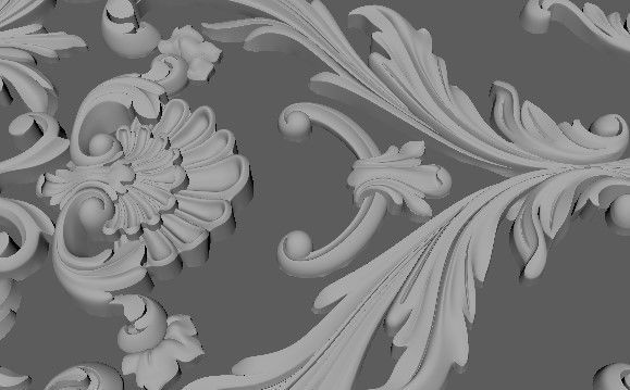 Central decor ornament for furniture 3D model_3