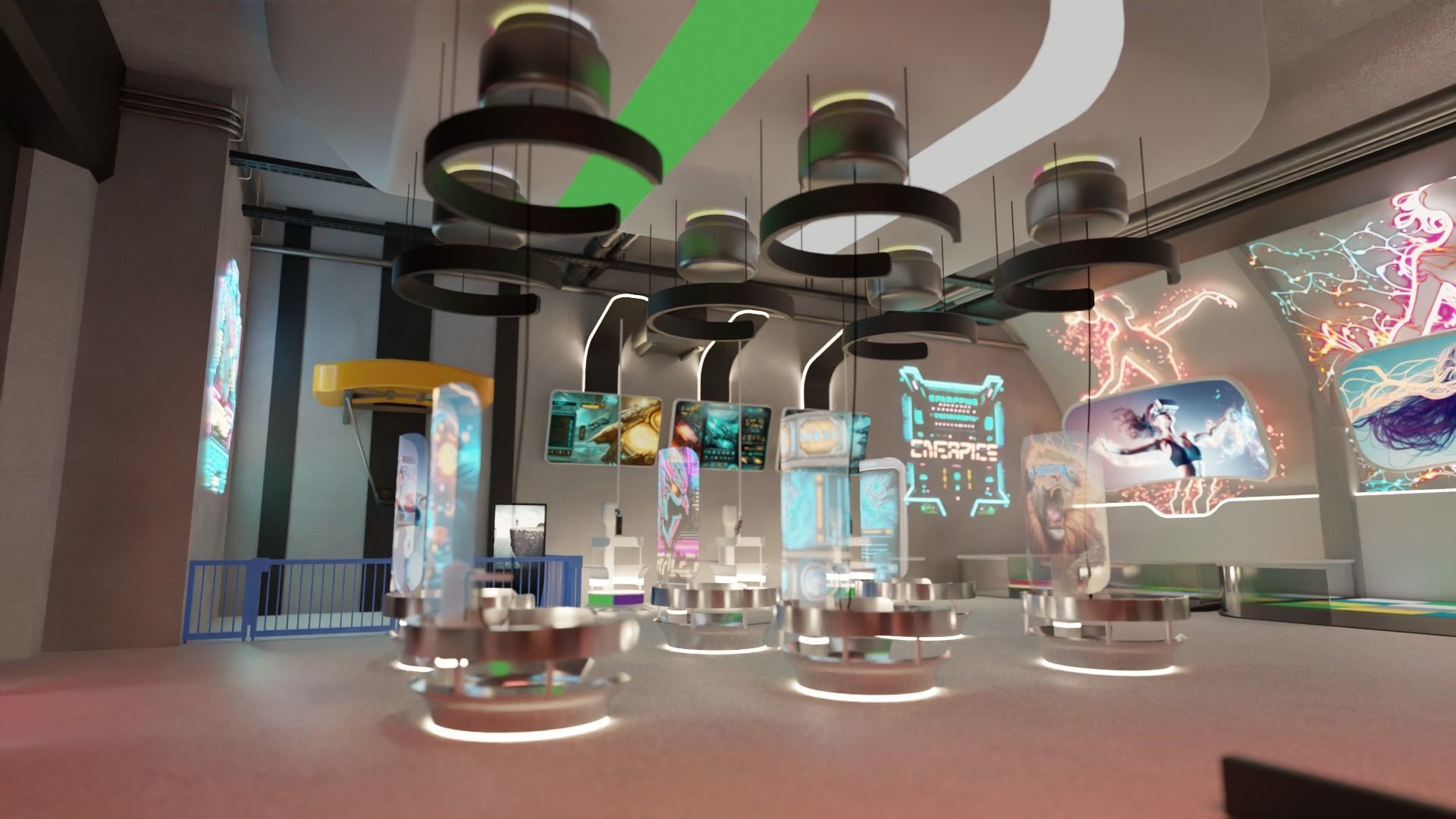 Cyberpunk Arcade Low-poly 3D model_17