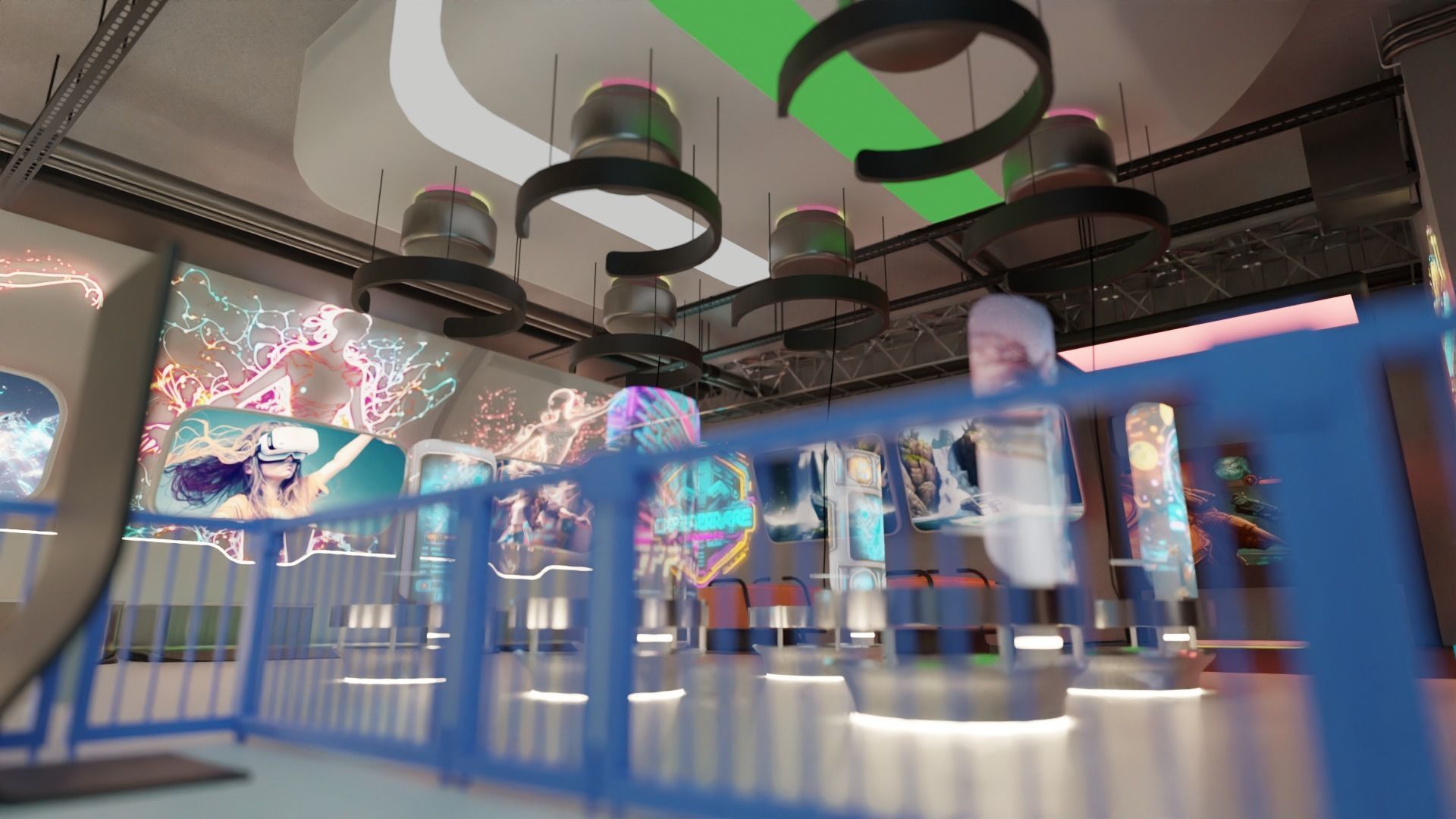 Cyberpunk Arcade Low-poly 3D model_20