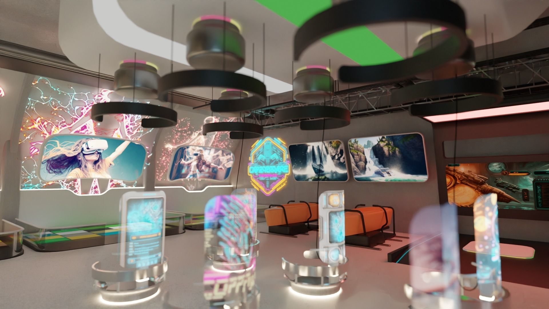 Cyberpunk Arcade Low-poly 3D model_19