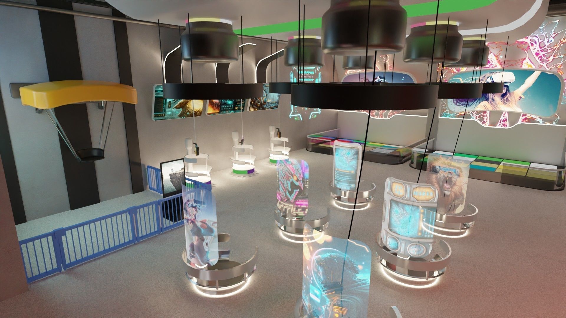 Cyberpunk Arcade Low-poly 3D model_3