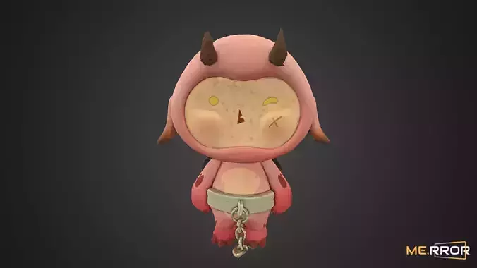Pink Cow Monster 3D model