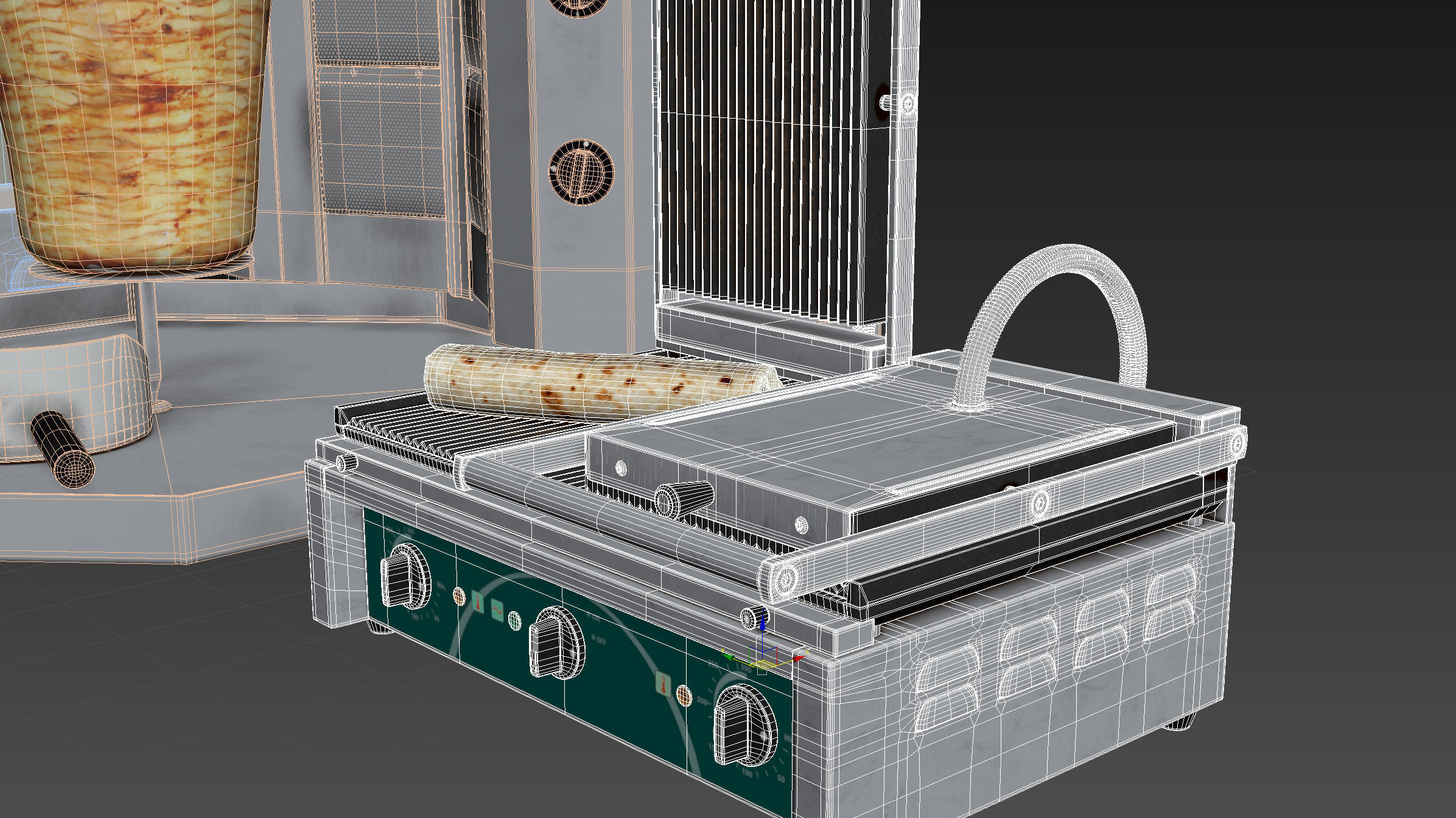 Equipment for Shawarma cafe 3D model_35