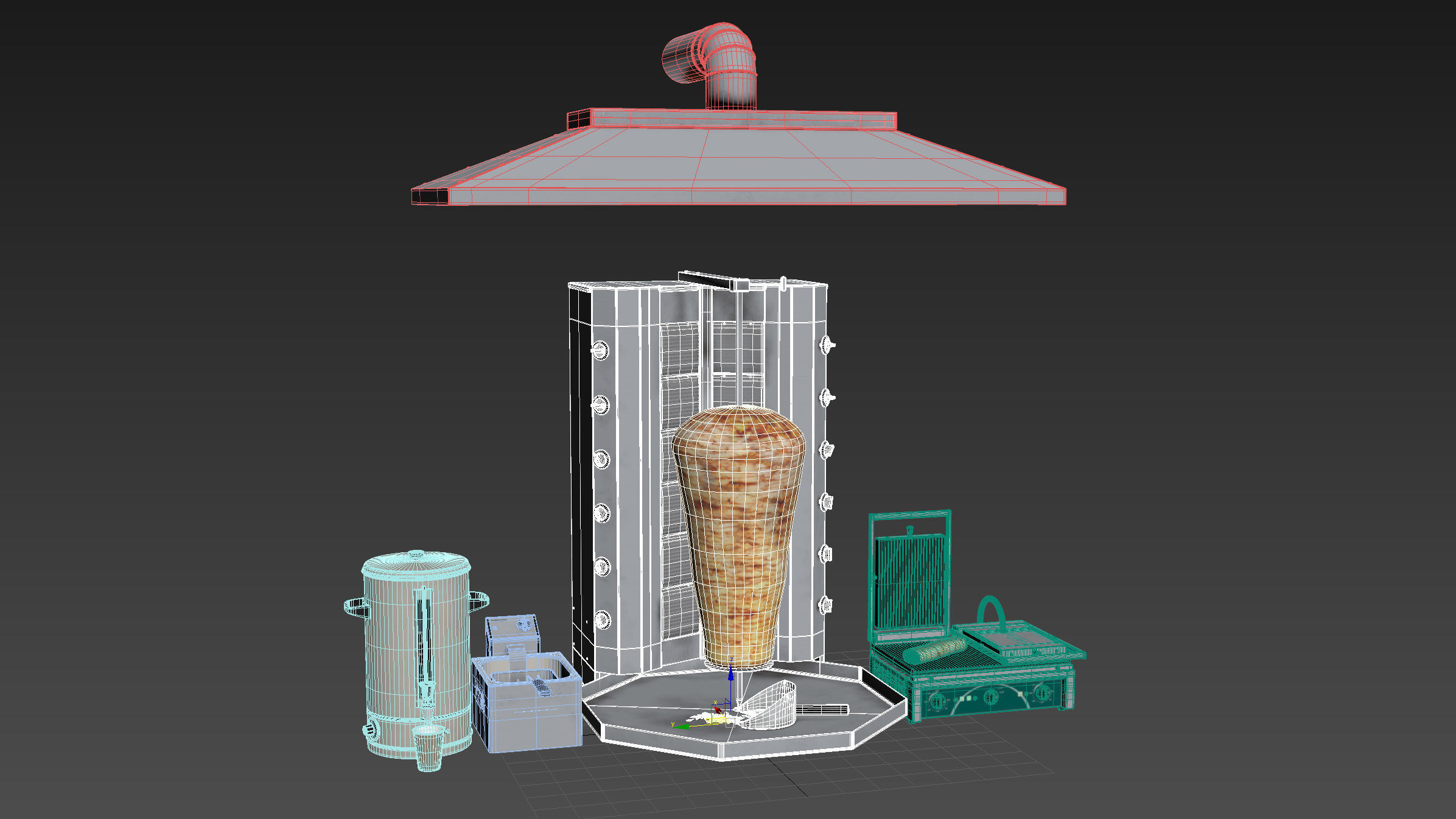 Equipment for Shawarma cafe 3D model_30