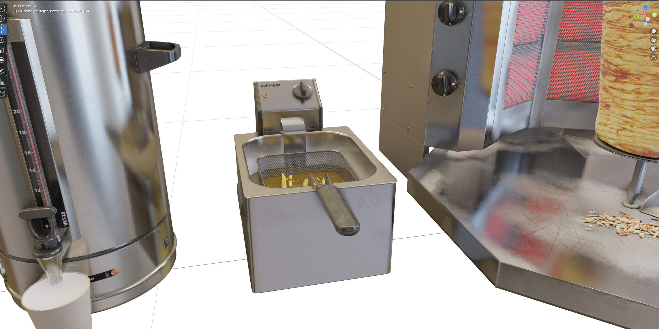 Equipment for Shawarma cafe 3D model_19