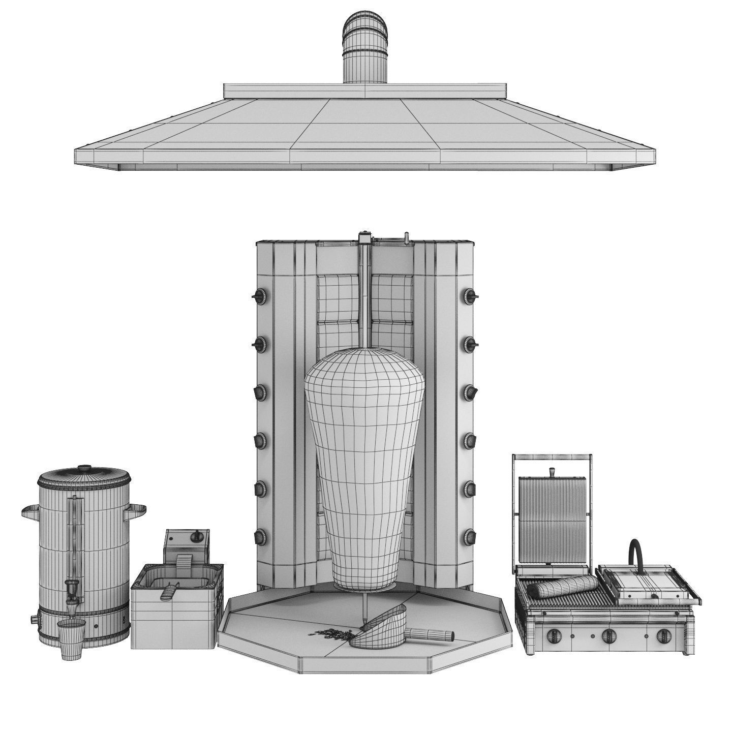 Equipment for Shawarma cafe 3D model_20