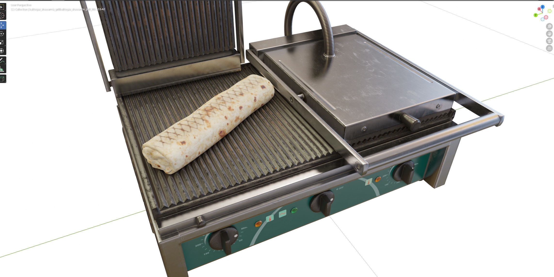 Equipment for Shawarma cafe 3D model_12