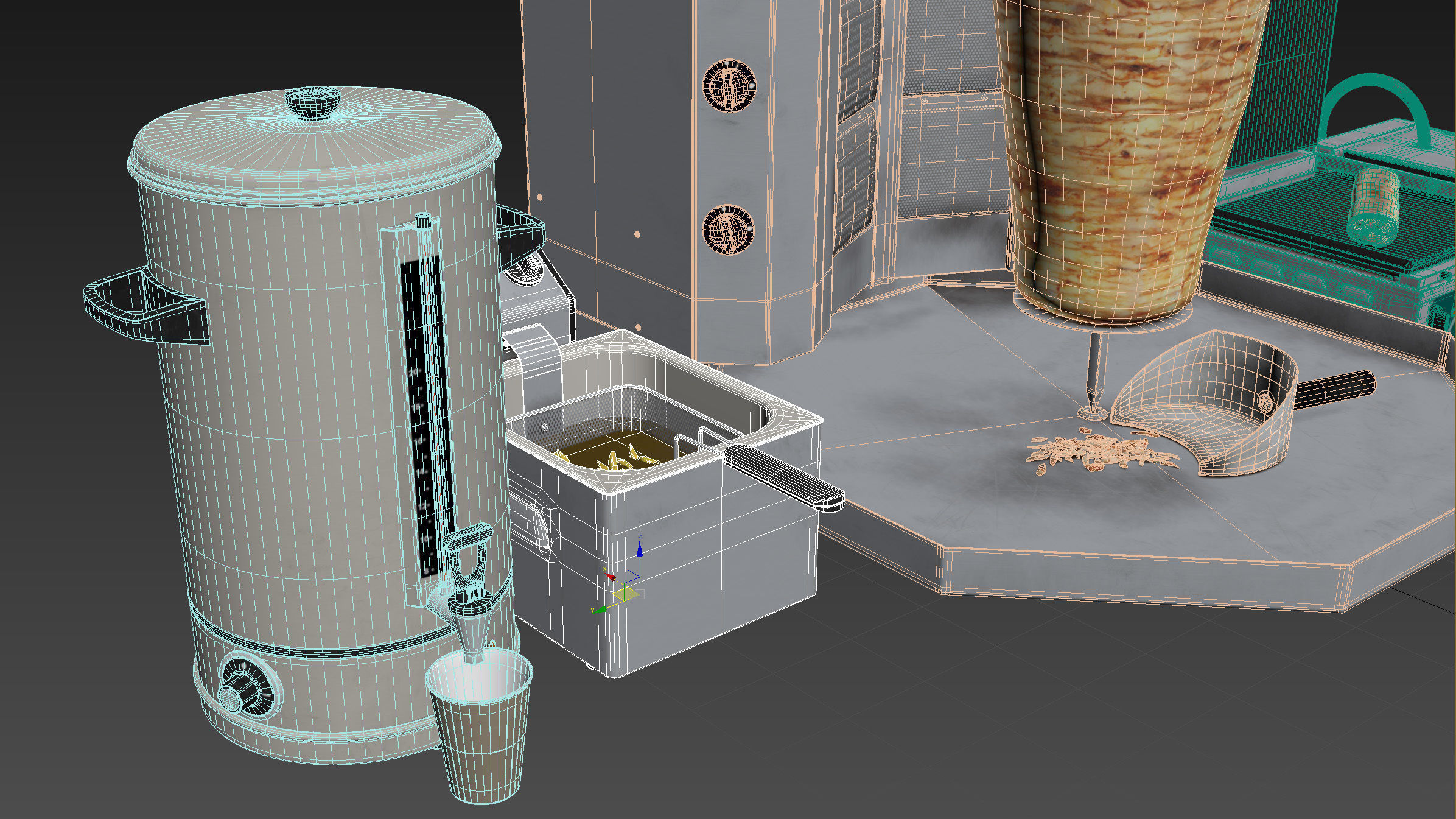 Equipment for Shawarma cafe 3D model_36