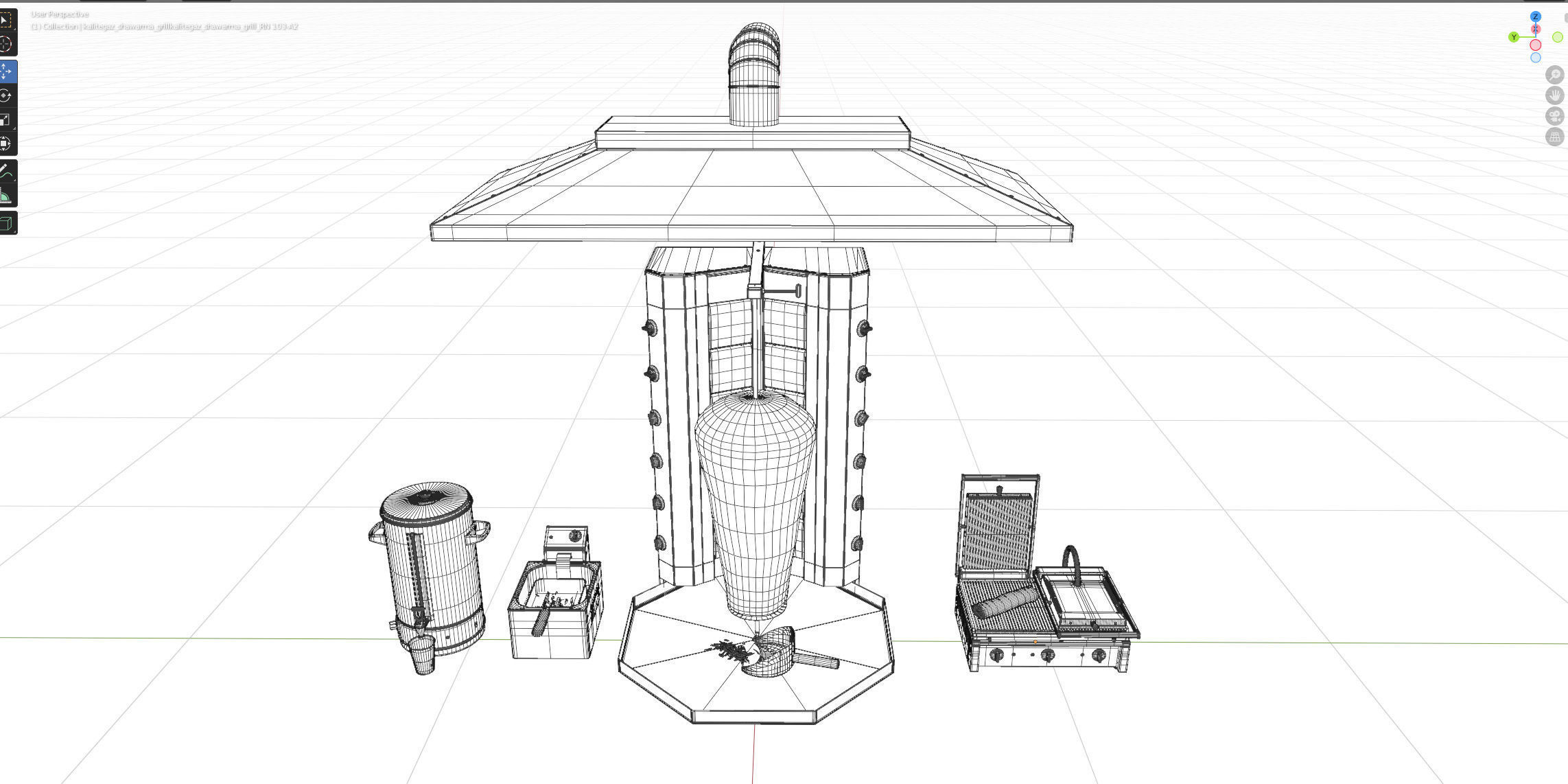 Equipment for Shawarma cafe 3D model_31