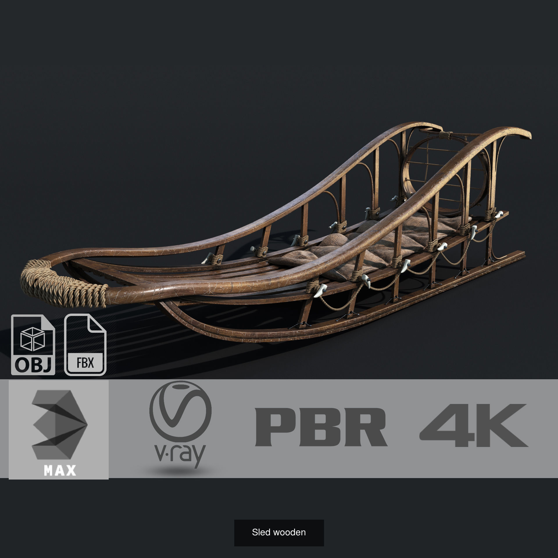 Sled-Igloo-Chest-Lion fish 3D Model Collection_4