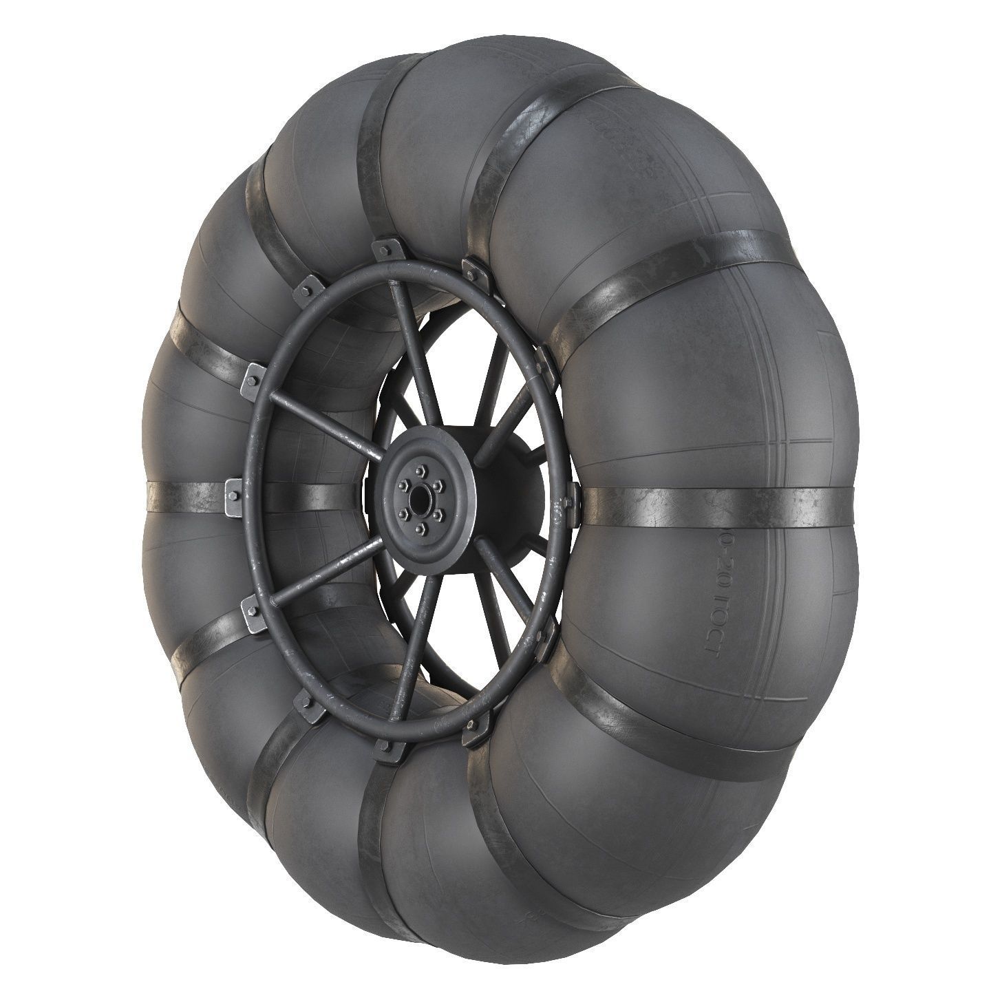 Wheels of an all-terrain vehicle and a swamp 3D model_3