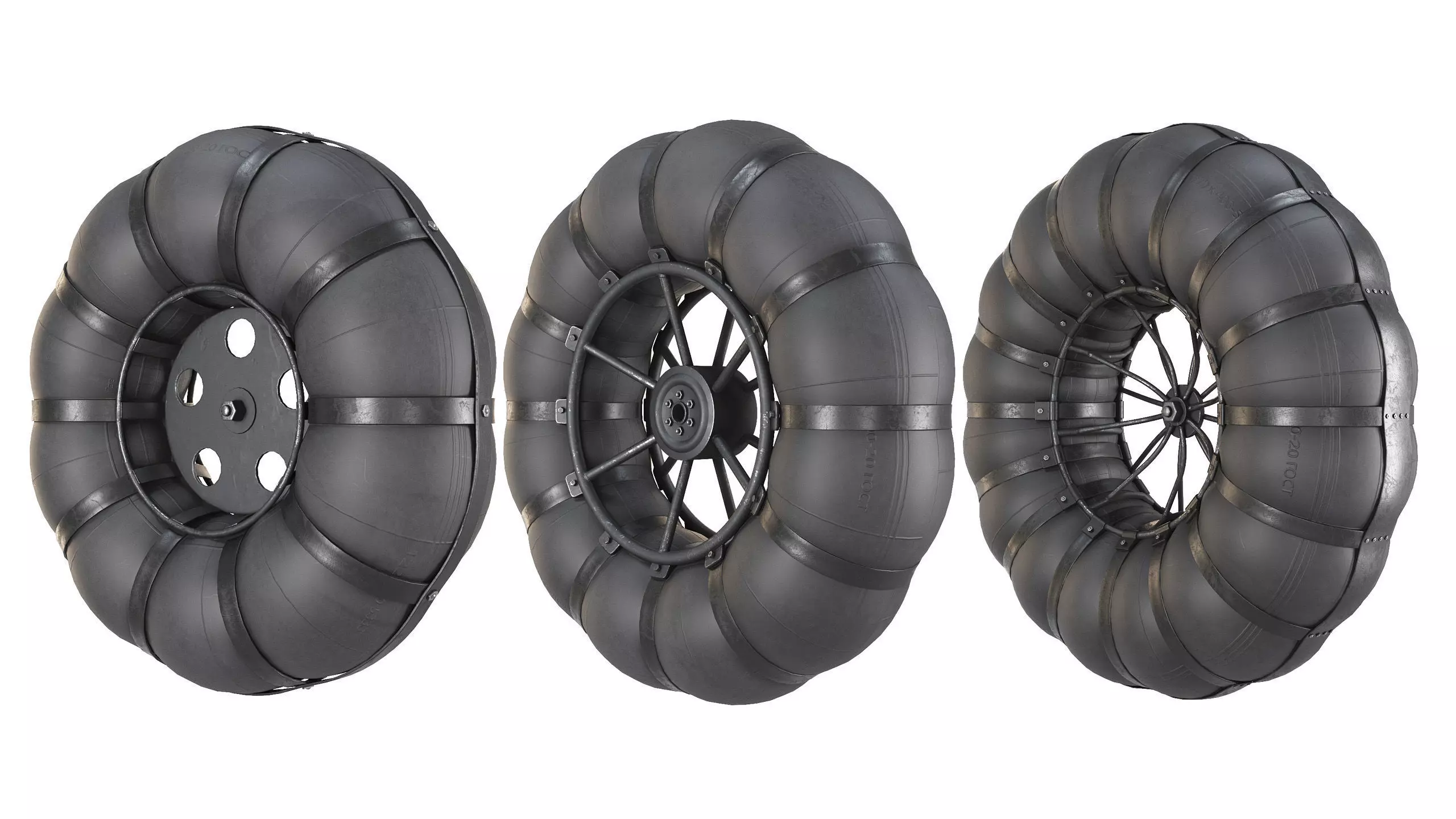 Wheels of an all-terrain vehicle and a swamp 3D model_0