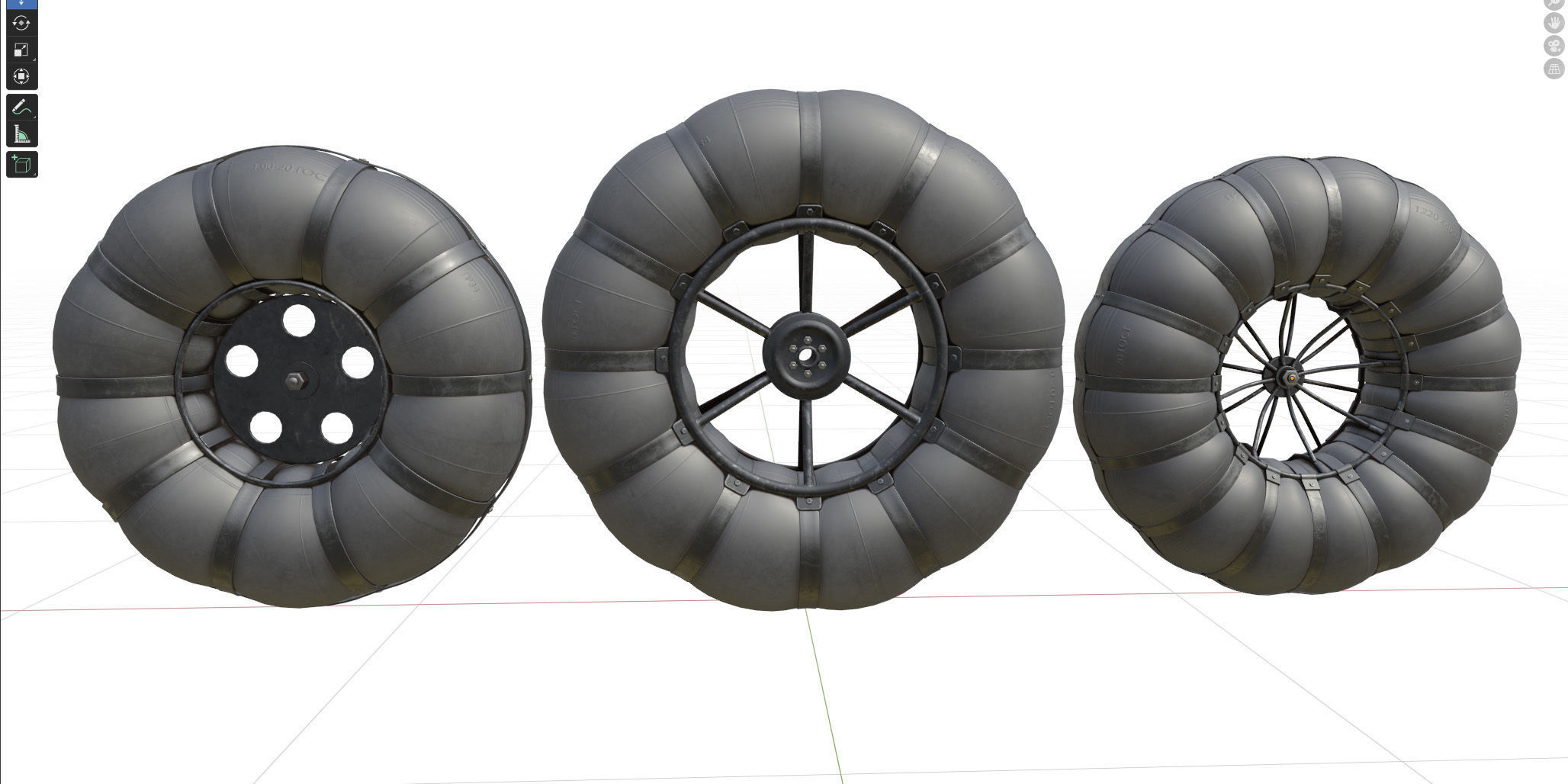 Wheels of an all-terrain vehicle and a swamp 3D model_10