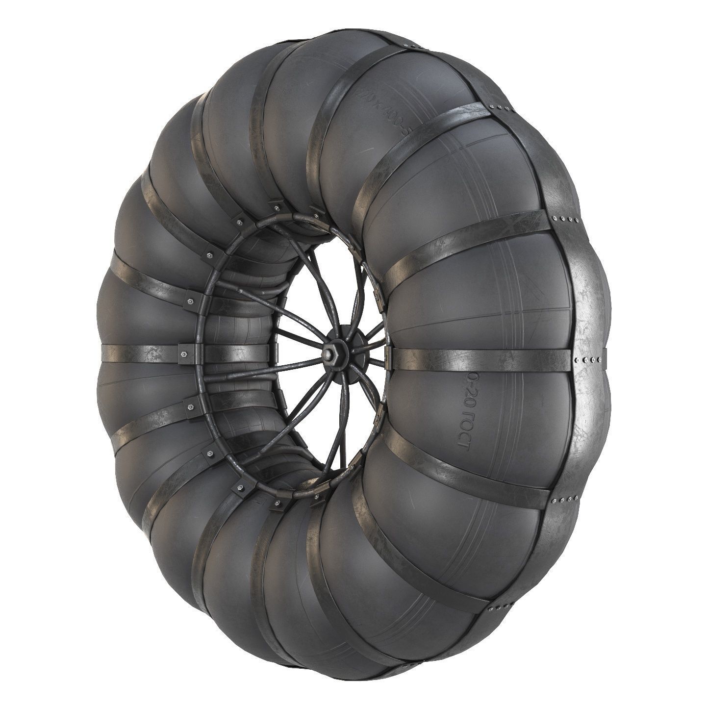 Wheels of an all-terrain vehicle and a swamp 3D model_4