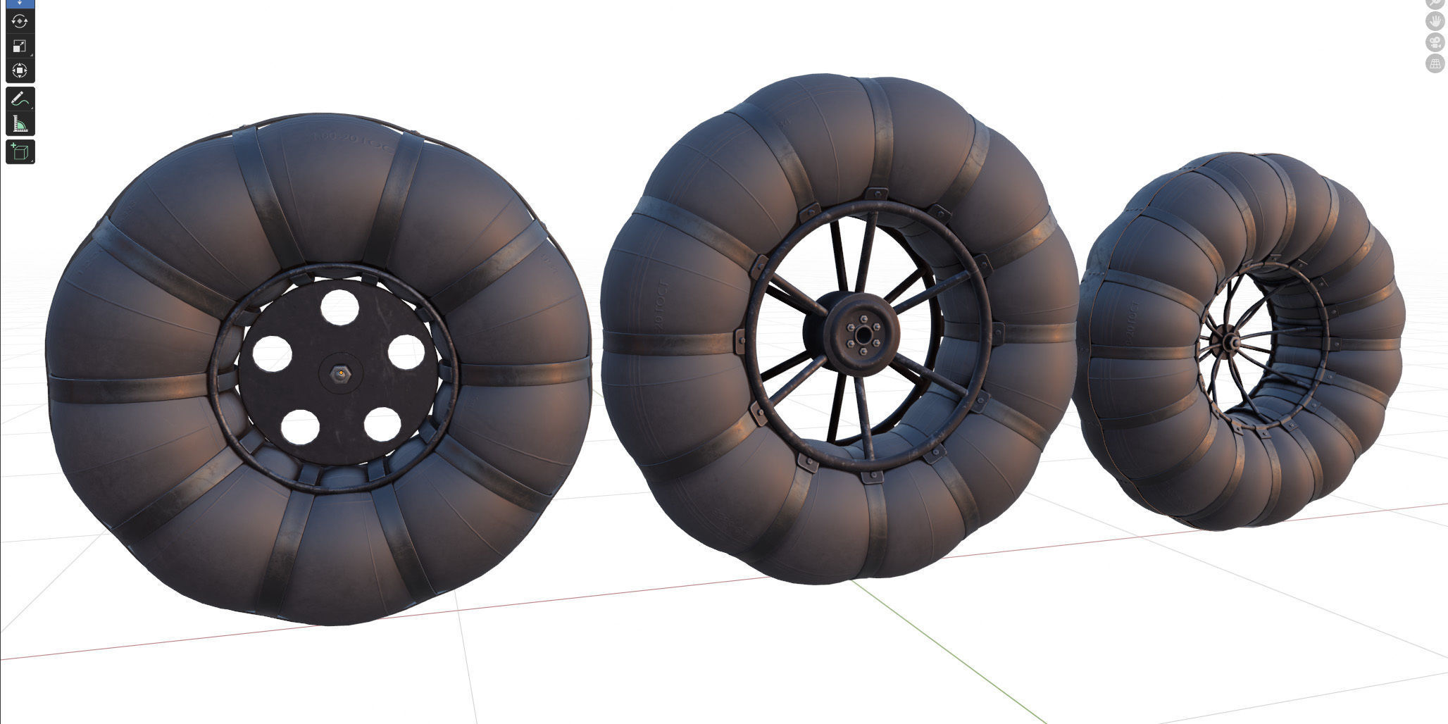 Wheels of an all-terrain vehicle and a swamp 3D model_11