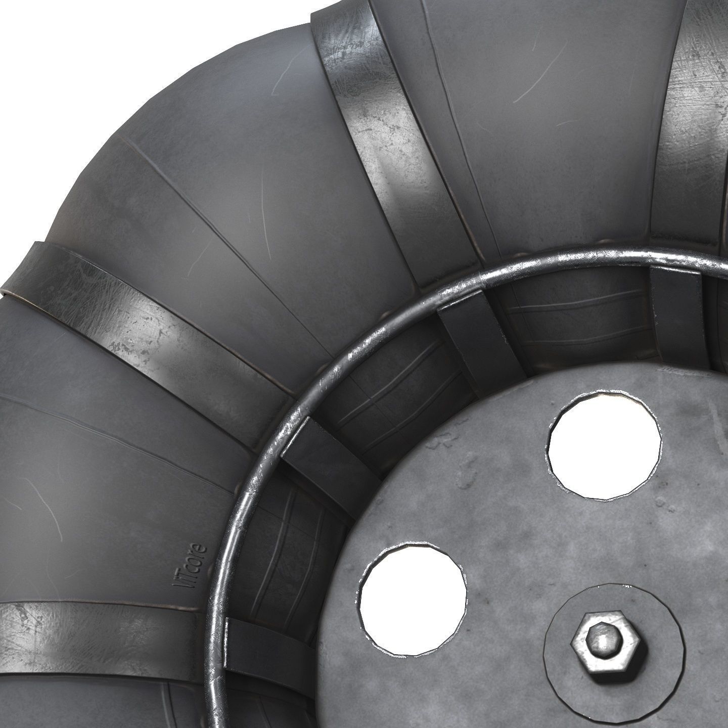 Wheels of an all-terrain vehicle and a swamp 3D model_9