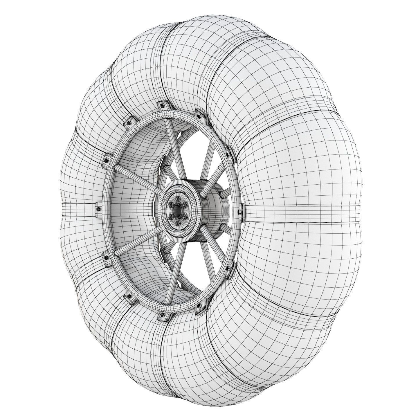 Wheels of an all-terrain vehicle and a swamp 3D model_21