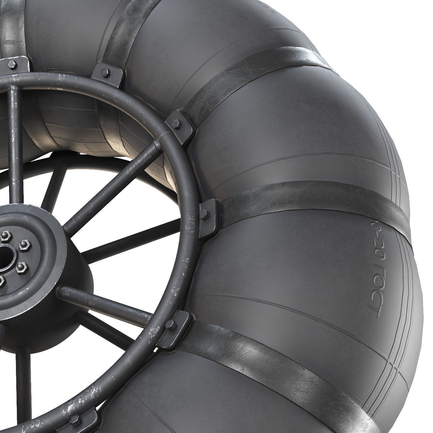 Wheels of an all-terrain vehicle and a swamp 3D model_8